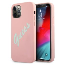 Husa Guess GUHCP12LLSVSPG iPhone 12 Pro Max 6.7" rose green/green pink hardcase Silicone Vintage