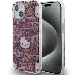 Husa IML Tags Graffiti case for iPhone 15 - pink