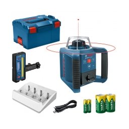 Bosch - GRL 300 HV + LR 45 - Nivela laser rotativa, 60 m, +/- 0.1 mm/m, 600 rot/min, receptor, proiectie verticala, valiza speciala