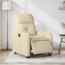 Fotoliu rabatabil electric, crem, material textil GartenMobel Dekor