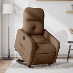 Fotoliu electric rabatabil cu ridicare, maro, textil GartenMobel Dekor