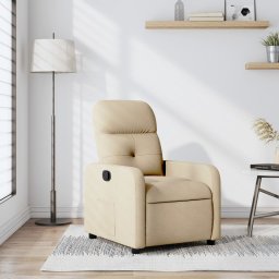 Fotoliu rabatabil, crem, material textil GartenMobel Dekor