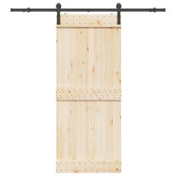 Set feronerie pentru usa glisanta, negru, 183 cm, otel GartenMobel Dekor