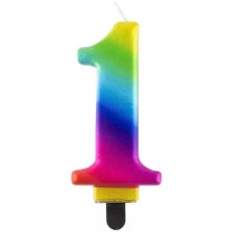 Lumânare de aniversare de culoare curcubeu, 8 cm - 1