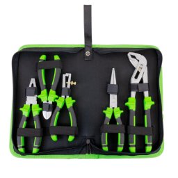 SET DE 5 CLESTI Patent universal de 180mm Cleste pentru taiat de 160mm Cleste cu cioc de 200mm Cleste papagal reglabil de 250mm Cleste pentru dezizolat cabluri de 160mm