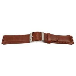 Curea piele tip Swatch 19 mm maro - 62286