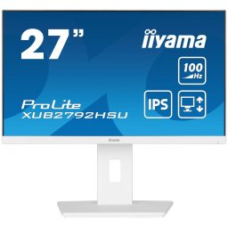 Monitor IPS LED Iiyama ProLite 27" XUB2792HSU-W6, Full HD (1920 x 1080), HDMI, DisplayPort, Boxe, Pivot, 100 Hz, 0.4 ms, Alb