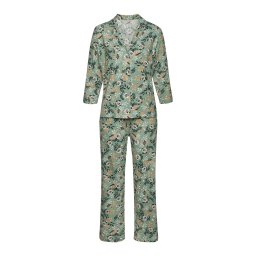 VIVANCE Pijama oliv / verde închis / portocaliu deschis / alb
