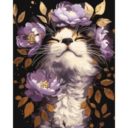 Set pictura pe numere, cu sasiu, Rasfat - canvas negru, 40x50 cm