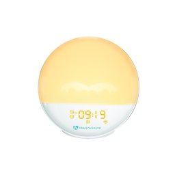 lampa led inteligenta heimvision a80s cu ceas, alarma, radio, wireless, 7 culori
