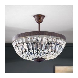 Lustră de cristal pe tijă Orion DL 7-487/3 ARILA 3xE14/40W/230V d. 40 cm maro/patină