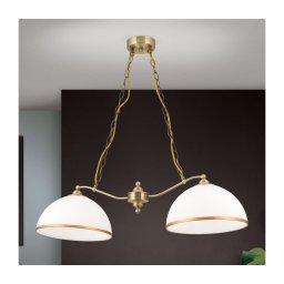 Lustră pe lanț Orion HL 6-1810/2 OLD LAMP 2xE27/40W/230V alb/bronz