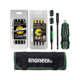 Set ENGINEER pentru extragere suruburi Phillips si imbus deteriorate, cu maner pentru lovire cu ciocanul DZ-70, extensii si husa, Fabricat in Japonia DXZ-05