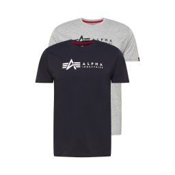 ALPHA INDUSTRIES Tricou bleumarin / gri amestecat / negru / alb