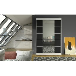 Dulap cu usi glisante si oglinda 120x200 cm, Genua, ADRK Furniture
