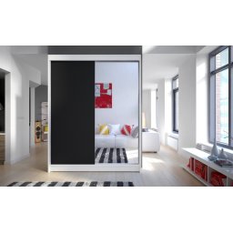 Dulap cu usi glisante si oglinda 150x200 cm, Jordi, ADRK Furniture