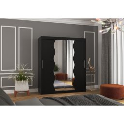 Dulap cu usi glisante si oglinda 180x215 cm, Kansas, ADRK Furniture