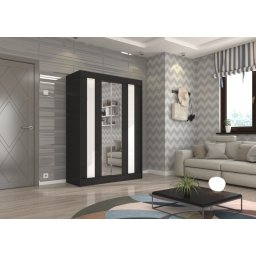 Dulap cu usi glisante si oglinda 150x215 cm, Keita, ADRK Furniture