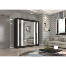 Dulap cu usi glisante si oglinda 200x215 cm, Keita, ADRK Furniture