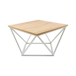 Măsuță de cafea CURVED 60x60 cm alb/bej