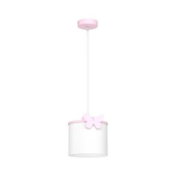 Lustră pe cablu pentru copii SWEET 1xE27/15W/230V alb/roz/fluture