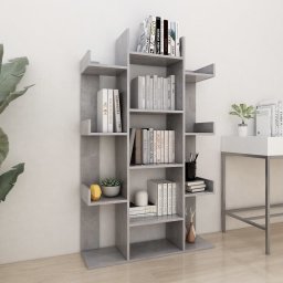 Biblioteca, gri beton, 86x25,5x140 cm, PAL GartenMobel Dekor