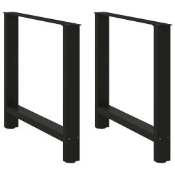 Picioare masuta de cafea Negru 2 buc 80x(72-73) cm Otel GartenMobel Dekor