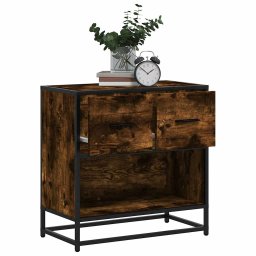 Noptiera stejar afumat 60x31x60 cm lemn prelucrat si metal GartenMobel Dekor