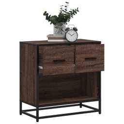 Noptiera stejar maro 60x31x60 cm lemn prelucrat si metal GartenMobel Dekor