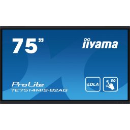 Tabla interactiva iiyama ProLite 75" TE7514MIS-B2AG, 4K UHD (3840 x 2160), 50 puncte, HDMI x4, DisplayPort, USB-C x2, 8GB RAM, 64GB Flash, iiWare 12E, Negru