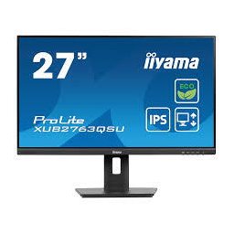 Monitor IPS LED Iiyama 27" XUB2763QSU-B1, QHD (2560 x 1440), HDMI, DisplayPort, Boxe, Pivot, 100 Hz, 2 ms, Negru