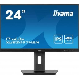 Monitor IPS LED Iiyama 23.8" XUB2497HSN-B2, Full HD (1920 x 1080), HDMI, DisplayPort, Boxe, Pivot, 100 Hz, 1 ms (Negru)