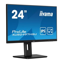 Monitor IPS LED Iiyama 23.8" XUB2497HSU-B2, Full HD (1920 x 1080), HDMI, DisplayPort, Boxe, Pivot, 100 Hz, 1 ms (Negru)