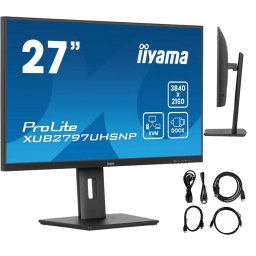 Monitor IPS LED Iiyama 27" XUB2797UHSNP-B1, UHD (3840 x 2160), HDMI, DisplayPort, Boxe, Pivot, (Negru)