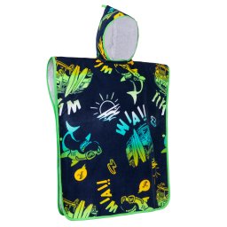 Poncho de baie surf 500 Valnlife Albastru Copii 110-135 cm