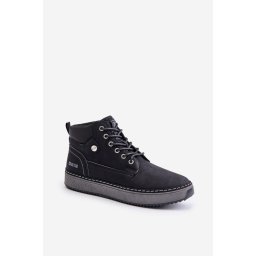 Lace-up men's ankle boots Big Star Hi-Poly System black