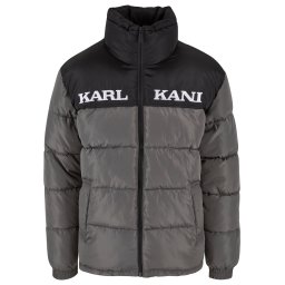 Karl Kani Geacă de iarnă 'Essential' gri închis / negru / alb