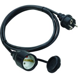 cablu prelungitor 30m 3x1.5mm, priza cu capac, negru, ip44, technik