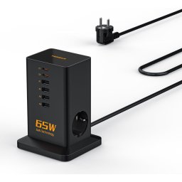 Prelungitor tip turn tessan , zts-fs02de00, 2x usb-c, 4x usb, 2 prize, incarcare rapida usb-c 65w, 2m, negru
