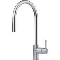 Baterie Franke Eos Neo, Extractibil, Jet dublu, Monocomanda, Inox satinat 115.0590.045
