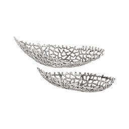 SET 2x tavă decorativă Eglo 427086 KIMITSU 44/61 cm argintiu