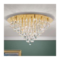 Plafonieră de cristal Orion DLU 2516/75 CELESTE 12xG9/40W/230V d. 75 cm auriu