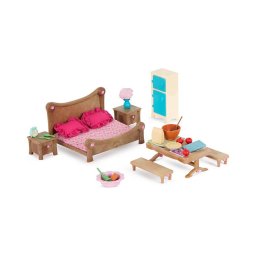 Set de jucării Li'l Woodzeez mobilier de dormitor și sufragerie