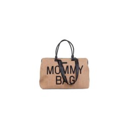 Geantă de înfășat Childhome MOMMY BAG RAFFIA LOOK bej