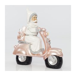 Decorațiune de Crăciun 33 cm Moș Crăciun cu motocicletă