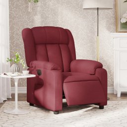 Fotoliu rabatabil electric, rosu vin, material textil GartenMobel Dekor