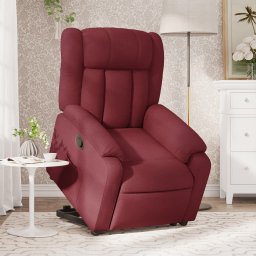 Fotoliu rabatabil cu ridicare, rosu vin, material textil GartenMobel Dekor