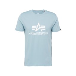 ALPHA INDUSTRIES Tricou albastru deschis / alb