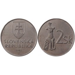 Slovacia 1993 - 2 korun, circulata