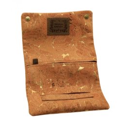 Portofel tutun cork Kavatza Pouch Nature Gold Deluxe